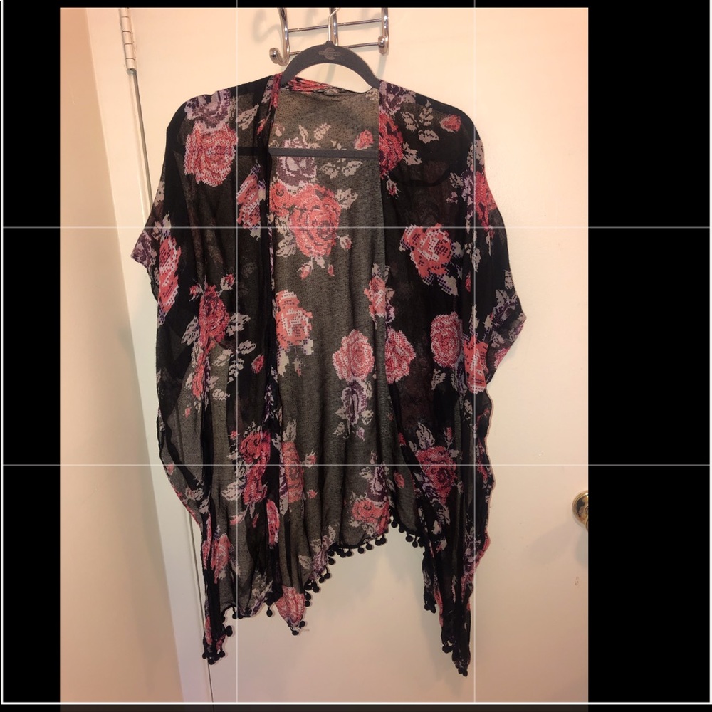 Lightweight floral shawl